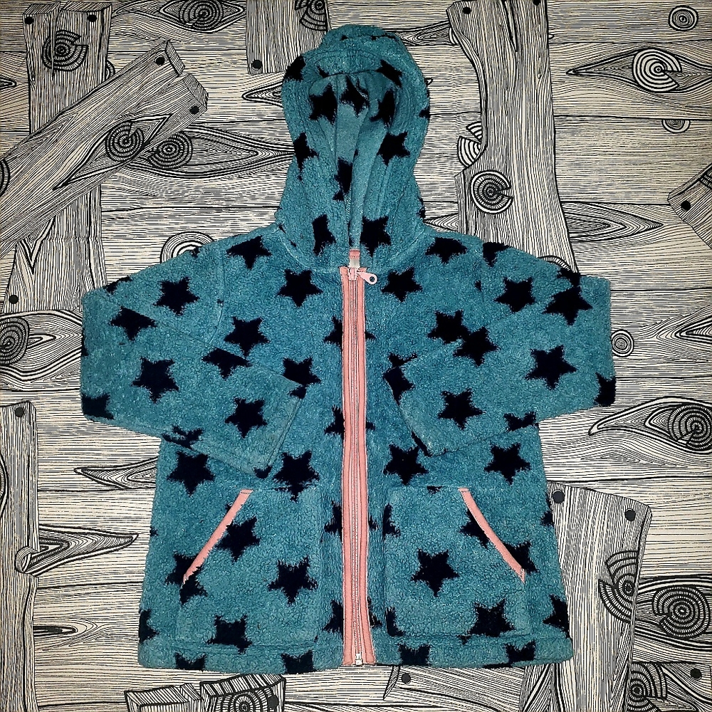 Fuzzy fleece hoody - stars 🌟 and pockets